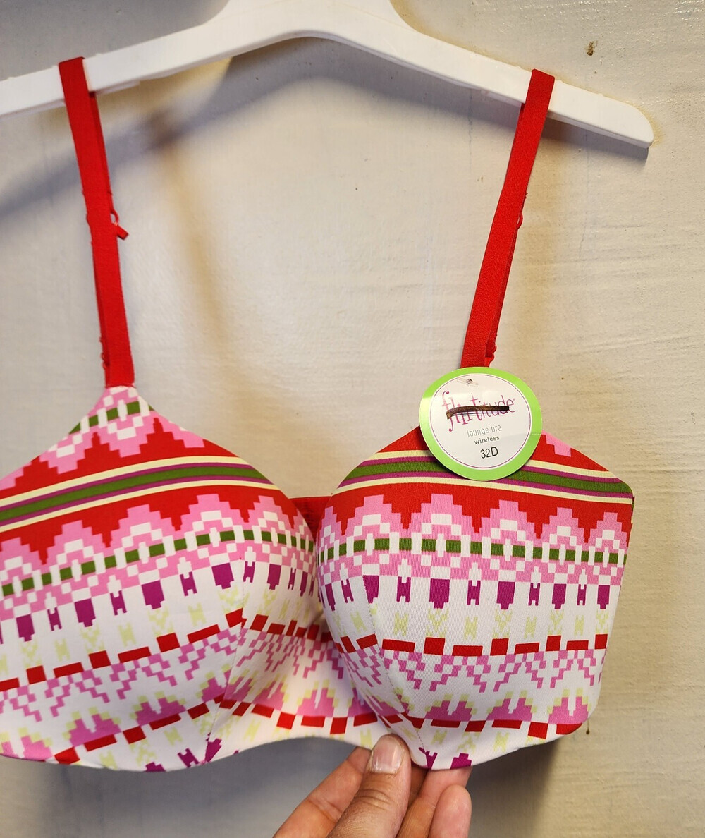 New Flietitude Women's Multicolor Wireless Push-Up Bra Adjustable Straps Sze 32D - Picture 2 of 5